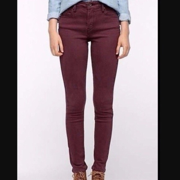 PAIGE Denim - PAIGE SKYLINE BURGUNDY MERLOT SKINNY JEANS